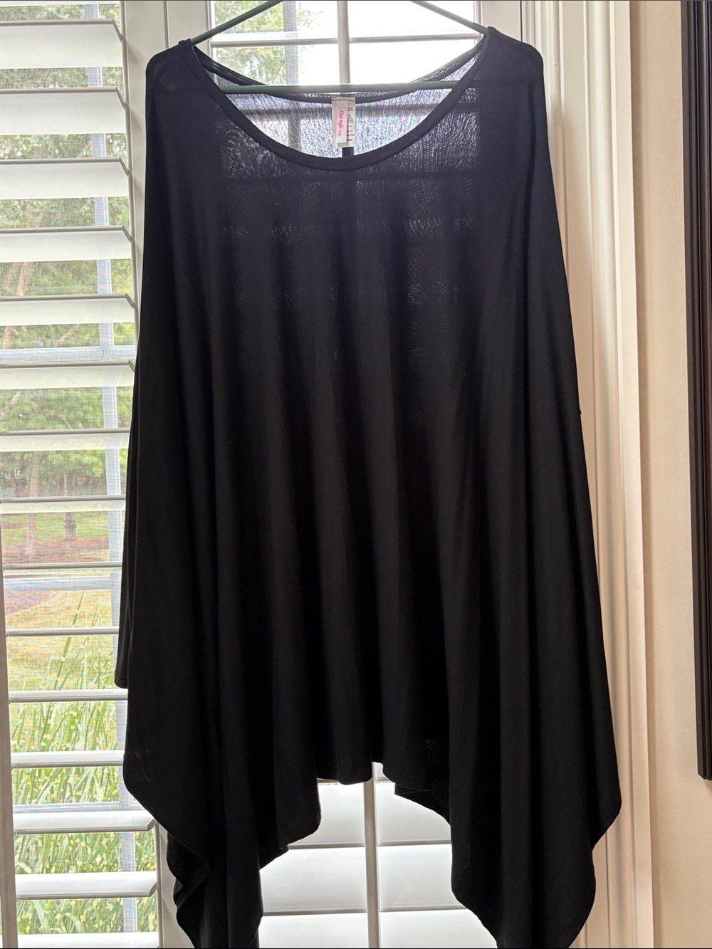 Flowing Black Women's Tunic Top — Lightweight Asymmetric Style